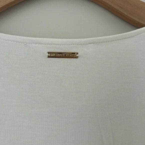 Michael Kors White Asymmetrical Sleeveless Tank Top - Picture 6 of 9